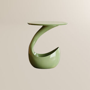 17’’ Retro Sage Green Side Table,Elegant C-shape End Side,Smooth Edges,Fully Assembled