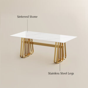 7-Piece Modern Double Pedestal Dining Room Set for 6, 71" Rectangular White Kitchen Table Set, Easy-to-Clean Table with 6 Chairs