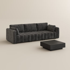 2-3 Seater Retro Hand-Tufted Green Chenille Sofa Set, Lounge-Ready, Comfortable Couch for Living Room