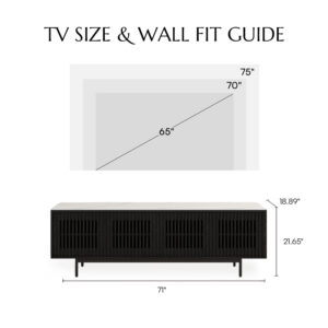 59.06"Mid-Century Modern TV Stand,Entertainment Center Media Console,TV Console,with Openwork Iron Legs ,Walnut