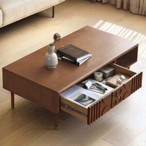 62.99"Mid-Century Modern TV Stand, Wood Media Console with Cabinets, Tall-Cast Legs