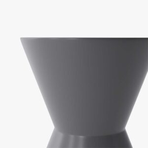 14.17" Modern Minimalist Round Side Table, Minimalist End Table, Fiberglass, Gray