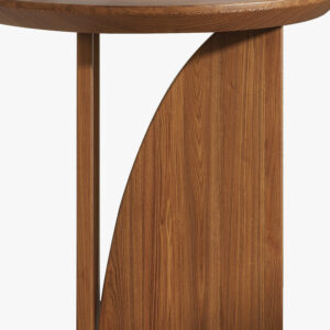 19.69'' Mid-century Modern Round Side Table, Minimalist End Table, Walnut Color