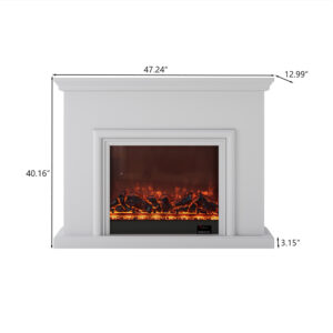 47.24" Minimalist White, Electric Fireplace