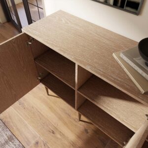 59.06" Mid-Century Modern TV Stand,Entertainment Center Media Console,TV Console, Wood Color, MDF, Fully-Assembled
