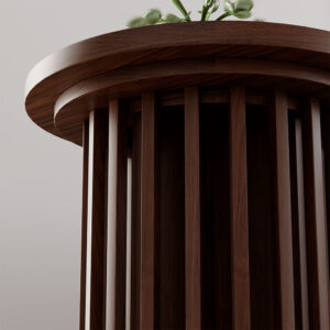 17.72'' Round Side Table, Modern Wood Side Table, End Table, MDF