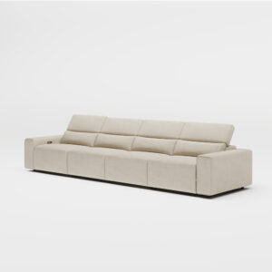 109''Power Modular Reclining Sofa, Two Electric Recliners, Pet-Friendly Fabric, Headrest Adjustable, Living Room, Beige
