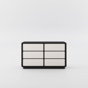 Mid-Century Modern Wood Dressers for Bedroom, 47" Wide Balck TV Stand Drawers, Assembled Shipment