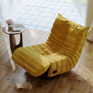 37.80" Modern Yellow Lounge Chair with Rocking, Swiveling & Reclining Functions Togo Sofa, Comfy& Durable for Living Room