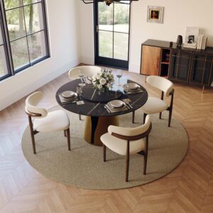 26'' Modern Cutout Back Counter Height Bar Stools Set of 2, Faux Leather Bar Chairs with Arms, Beige & Bronze