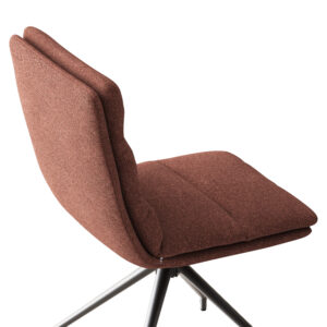 Modern Swivel Upholstered Dining Chairs Set of 2, Linen Side Chairs, Brown & Black, Home Office Task Desk Chairs
