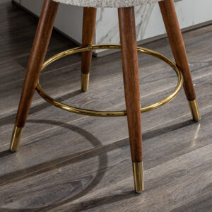 25'' Mid-Century Modern Swivel Solid Wood Counter Stool, Counter Height for Kitchen Counter & Breakfast Bar, White