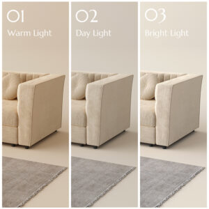 82.5 Inch Modern Beige Tufted Sofa with Track Arms, Velvet 2–3 Seater Sofa