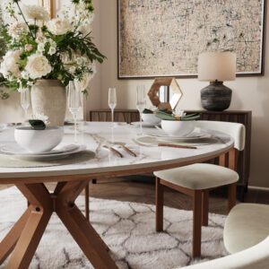 Modern Wingback Upholstered Dining Chairs Set of 2, Faux Leather Side Chairs, Beige & Gray
