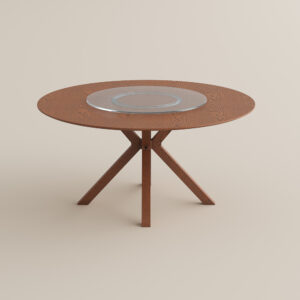 47" Mid-Century Modern Round Dining Table Set – Seats 4, Engineered Wood Design