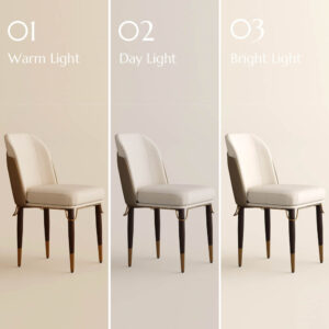Modern Luxury Upholstered Dining Chairs Set of 2, Accent Side Chairs, Beige & Brown
