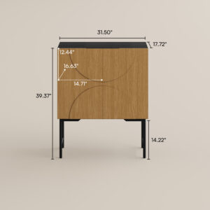 31" Mid-Century Modern Small Storage Cabinet, Accent Sideboard Buffet with Cabinets, Entryway Credenza