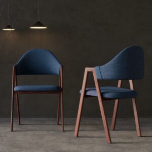 2-Set Dining Chair Upholstered Dining Chair Curved Back Chair