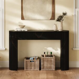 Solid Wood Console Table Entryway Furniture in Black (47'' Wide)