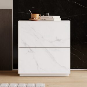 600mm Sintered Stone 2-Drawer Nightstand