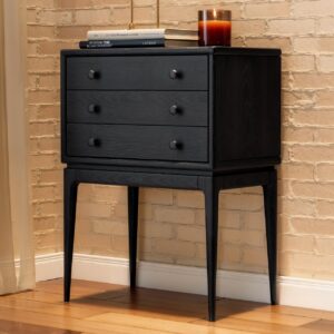 Tanic Mid Century Modern Chest Cabinet with Storage 3 Drawers of Ash Wood