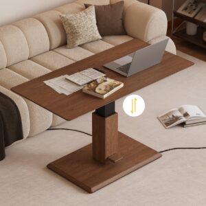 47" Walnut Lift-Top Height-Adjustable Coffee Table