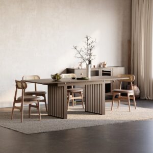 1400mm-2200mm Extendable Dining Table Walnut Seats 4-8 People