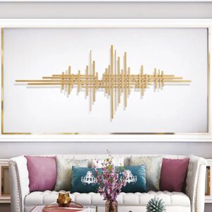 1200mm x 500mm Geometric Modern Gold Lines Metal Wall Decor Hanging Accent Living Room