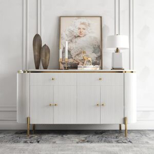 Yelly 1400mm Modern Marble Top Buffet & Sideboard Doors & Drawers & Shelves