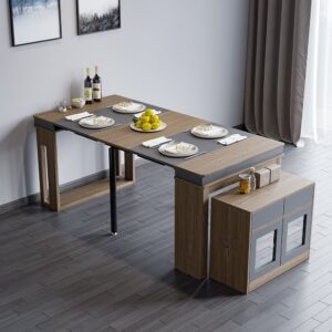 1800mm Extendable Dining Table with Storage Sideboard | homary