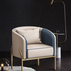 Tufted PU Leather Accent Chair, Modern Armchair for Living Room
