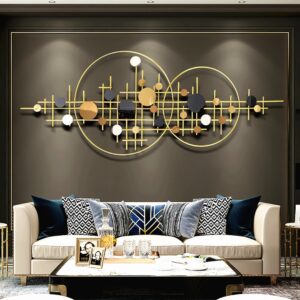 3D Modern Big Gold Wall Decor For Living Room Unique Decorative Metal Home Hanging Art
