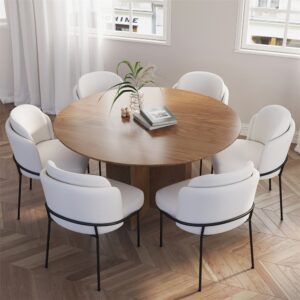 39" Round Dining Table for 4, Pedestal Base, Walnut | homary