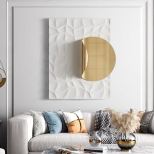 Gold 3D Geometric Wall Art - Modern Metal Decor