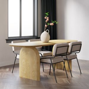 Tintica 1800mm Japandi Wooden Dining Table Solid Wood Table for 6