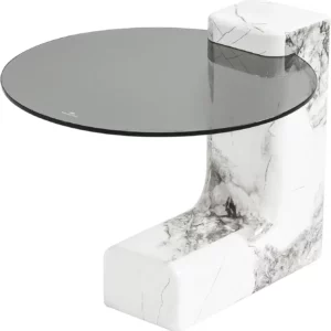 19.69 inch round glass side table