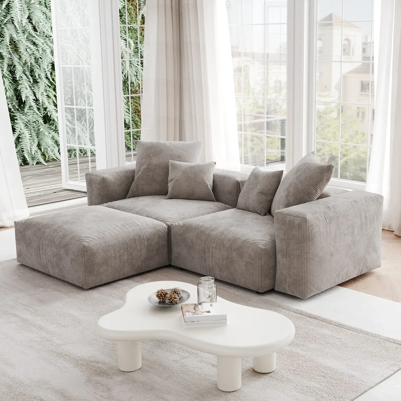 3-Seat L-Shaped Sofa – Modern Elegance, US B2B Solutions