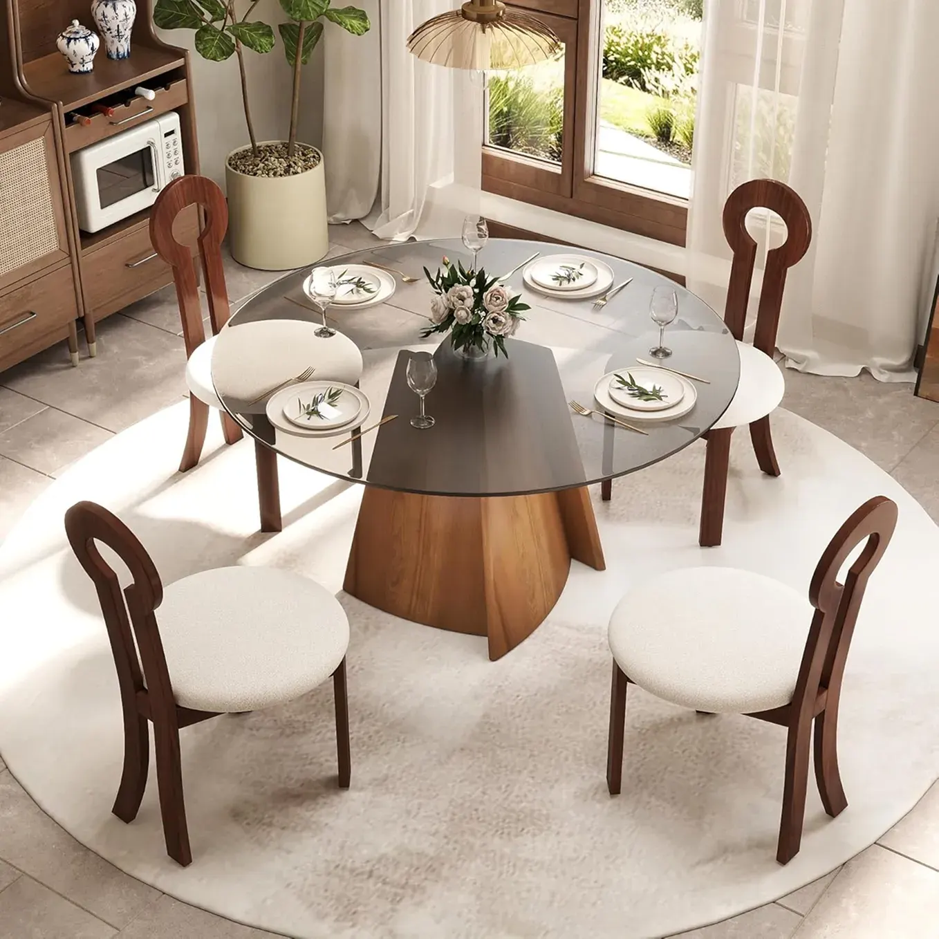 53 Inch Modern Round Dining Table