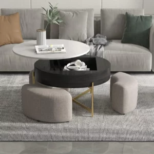 Adjustable Top Circular Coffee Table