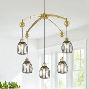 Dark Chandelier, 13 Light Rustic Chandelier for Entryway, Contemporary Foyer Lighting, Large Pendant for High