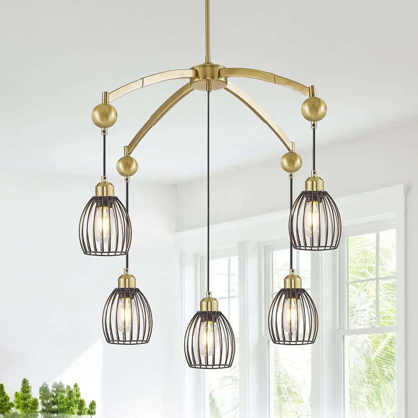 Dark Chandelier, 13 Light Rustic Chandelier for Entryway, Contemporary Foyer Lighting, Large Pendant for High