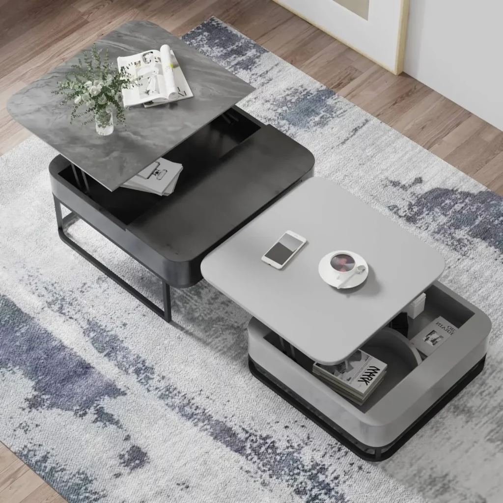 Square Dual Lift Top Coffee Table with Storage
