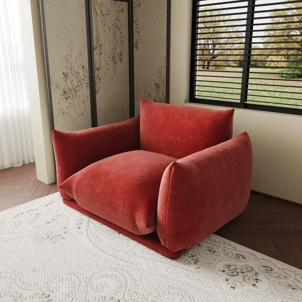 Vintage 1950s Chenille Sofa and Accent Chair Set, Deep Seating for Compact Living Rooms, Apartments, and Offic