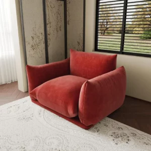 Vintage 1950s Chenille Sofa and Accent Chair Set, Deep Seating for Compact Living Rooms, Apartments, and Offic