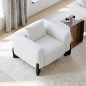 Curva Boucle Accent Chair with Wood Frame