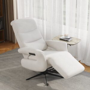 Chenille Velvet Power Recliner Accent Chair with 360° Swivel