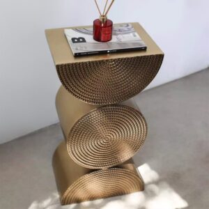 Metal Art Decor Gold Side Table