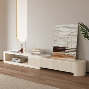 Extendable Sintered Stone Top TV Stand with 3 Drawers(71"-114")