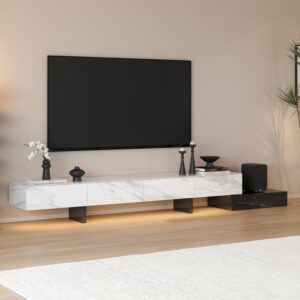 87"-106" Extendable TV Stand with Sintered Stone Top & 5 Drawers