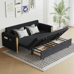 Full Sleeper Sofa Upholstered Convertible Sofa Bed with Storage